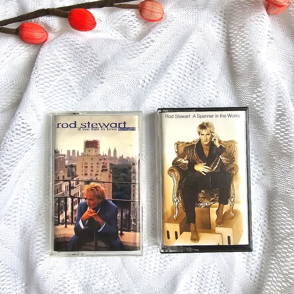 Rod Stewart "If We Fall In Love Tonight" "A Spanner in the Works" Cassette Tapes - Picture 4 of 9